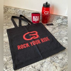 NWT Cyclebar BUNDLE! Black Tote Bag, Red Water bottle, Red Koozie